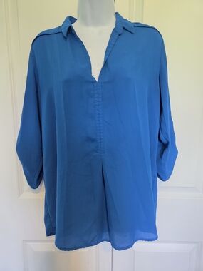 Mossimo Supply Co. Teal-Blue Split V-Neck Tunic